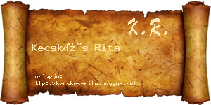 Kecskés Rita névjegykártya